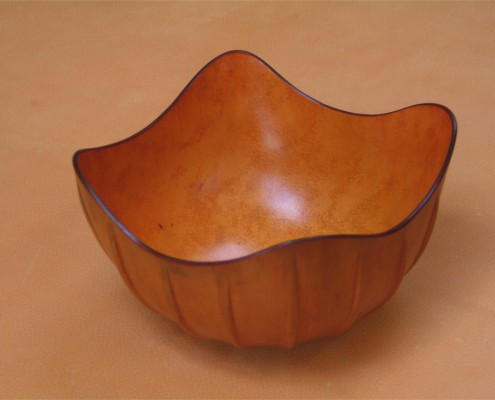 Ribbed Leather Bowl